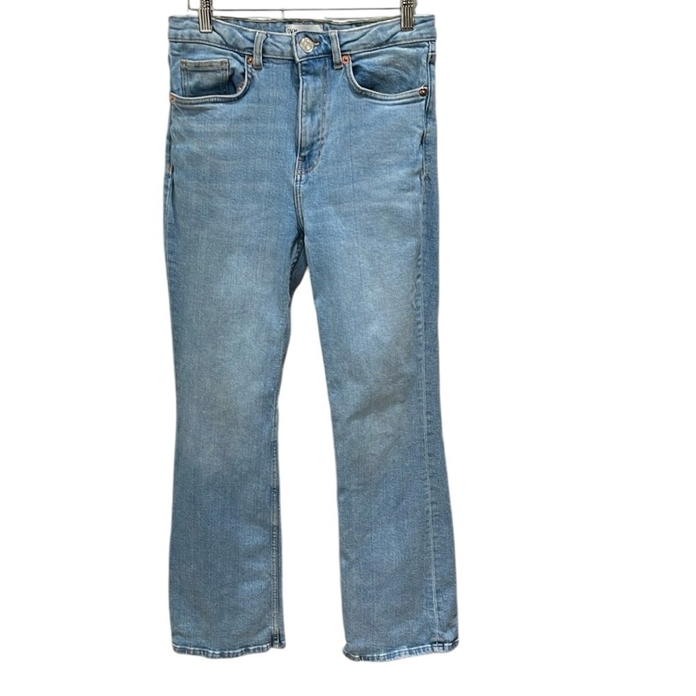 Zara Stretch 5 Pocket High Waisted Boot Cut Jeans SZ 6